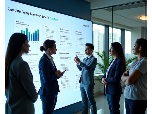 Filipino entrepreneurs collaborating on a modern digital learning platform with analytics dashboards visible.