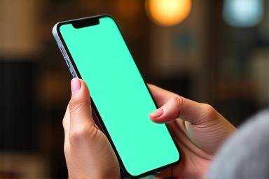A user interacting with a mobile phone showing an edtech app interface, with a blurred background of a typical Filipino internet cafe or home office.