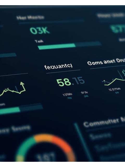 A clean, modern dashboard display showing various productivity KPIs like task completion rates, communication frequency, and team satisfaction scores, with data visualizations in brand colors.