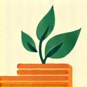 Stylized icon showing a plant growing from coins, symbolizing capital growth through sustainable investments.