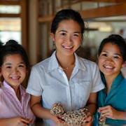 Portrait of Ms. Clara Lim, a Filipina social entrepreneur, at a community project.